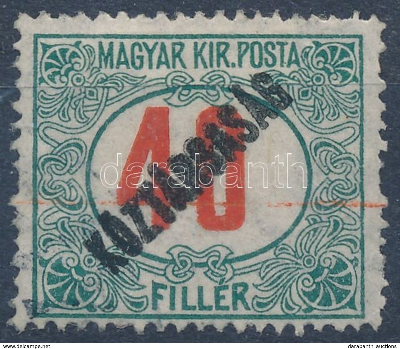 O 1918 Köztársaság Portó 40f Piros Festékcsíkkal - Other & Unclassified