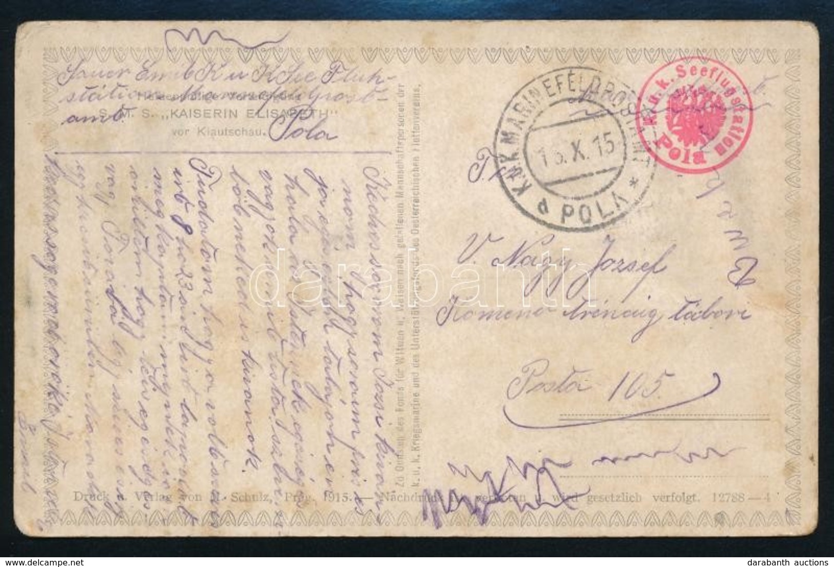 1915 Képeslap / Postcard 'K.u.k. Seeflugstation Pola' - Other & Unclassified