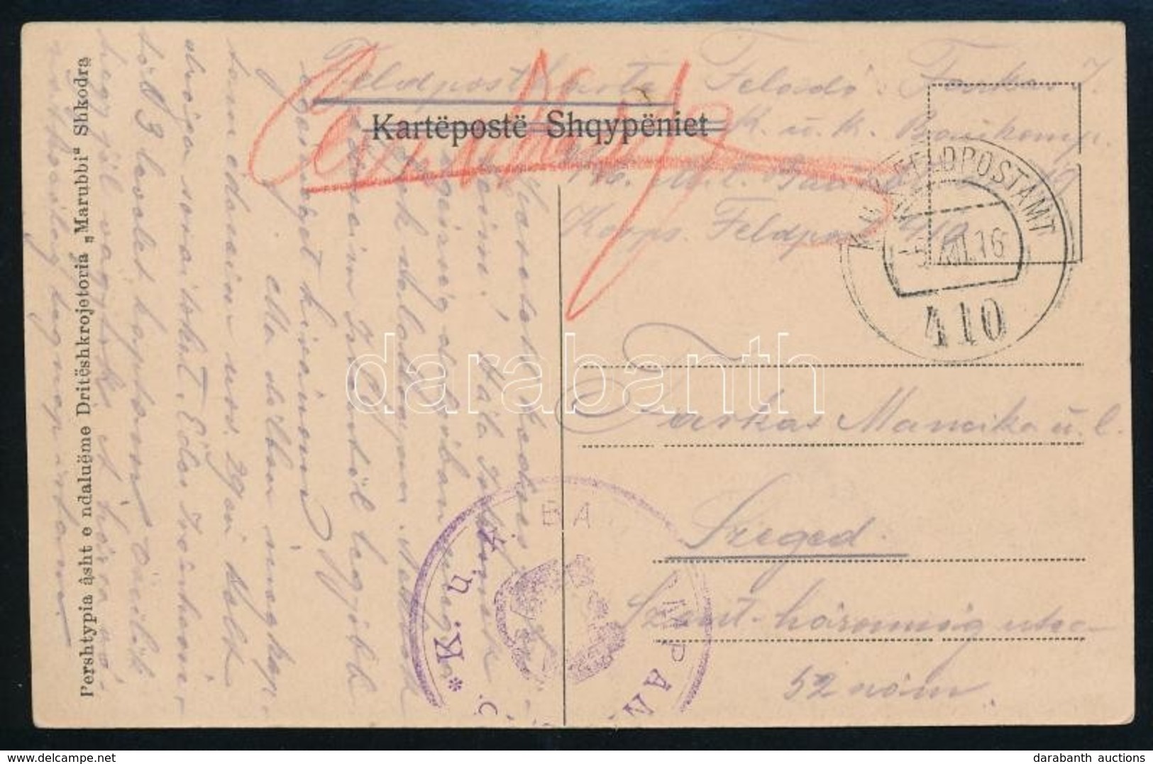 1916 Tábori Posta Képeslap 'K.u.K. FP 410' , 'K.u.K. BAUKOMPAGNIE 2/46' - Altri & Non Classificati