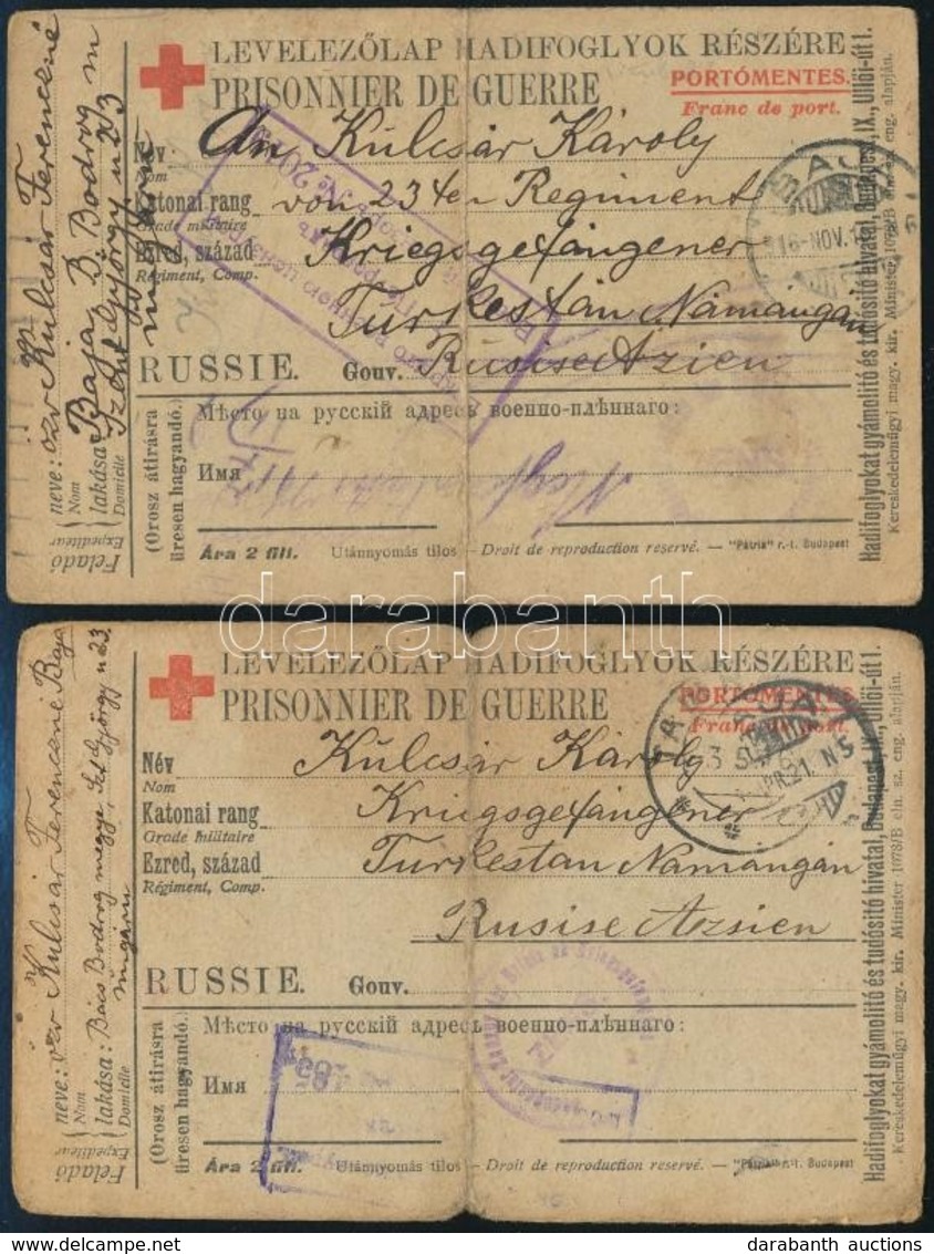 1916 2 Db Hadifogoly  Levelezőlap Turkesztánba - Other & Unclassified