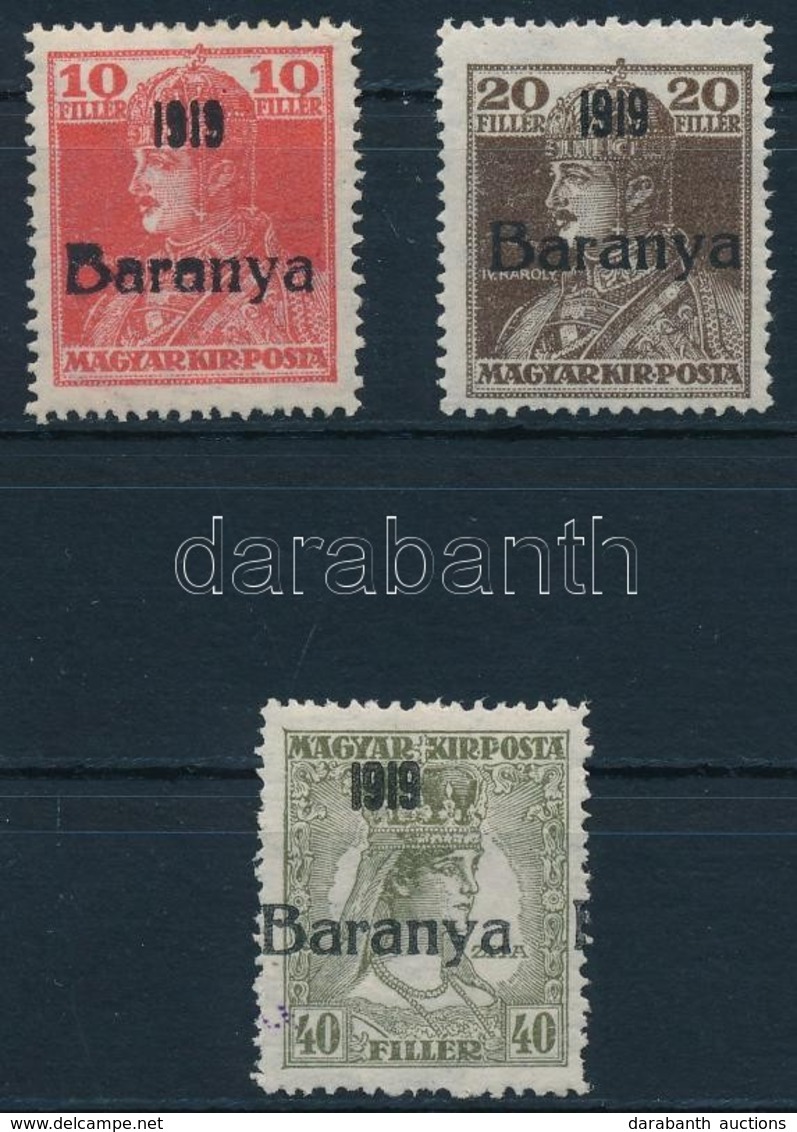 * Baranya I. 1919 3 Klf Bélyeg Bodor Vizsgálójellel (6.300) - Other & Unclassified