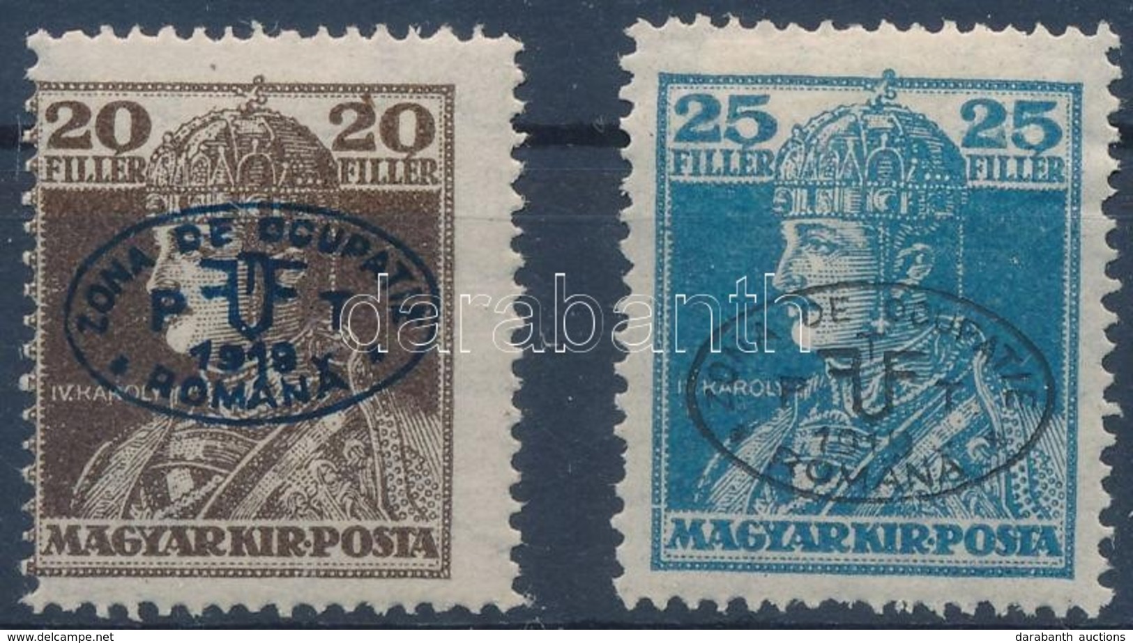 * Debrecen I. 1919 Károly 20f és 25f Garancia Nélkül (**45.000) - Other & Unclassified