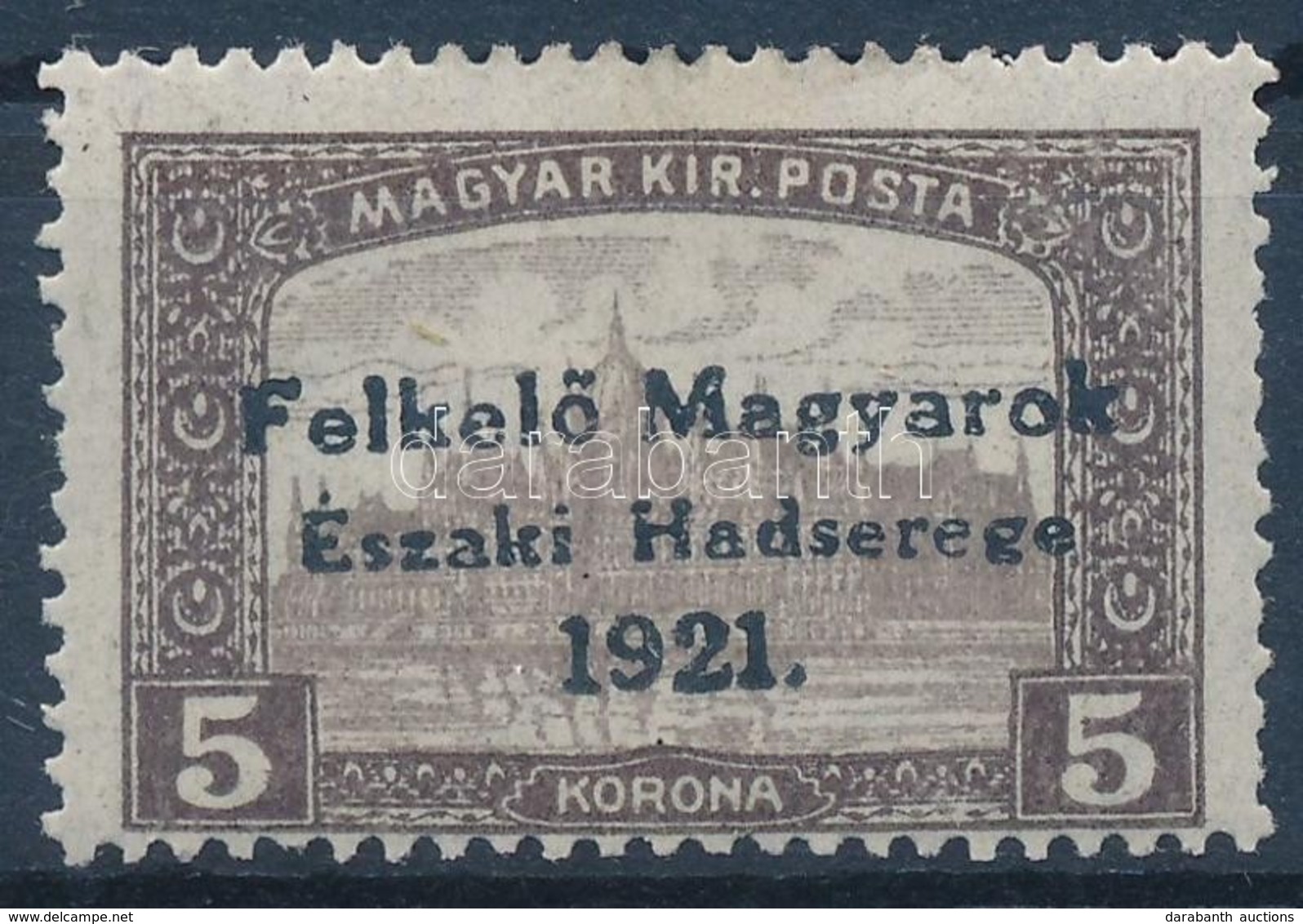 ** Nyugat-Magyarország V. 1921 Parlament 5K Garancia Nélkül (**40.000) - Other & Unclassified