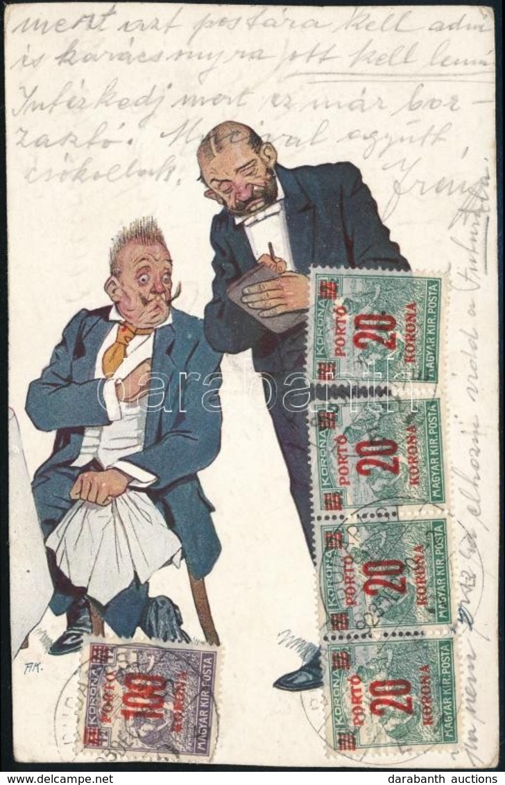 1923 (10. Díjszabás) Helyi Képeslap 180K Portóval / Local Postcard With 180K Postage Due - Other & Unclassified