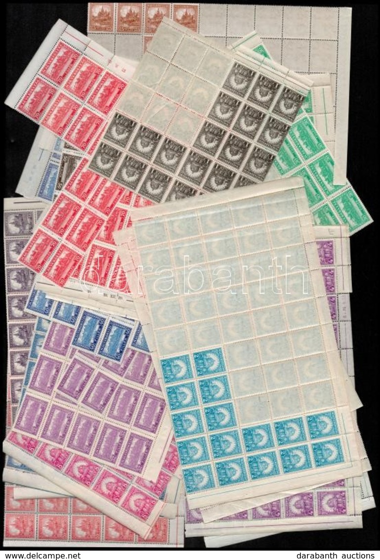 ** 1926 Pengő-fillér I 66 Sor ívdarabokban (1.650.000) / Mi 411B-420B + 421-426 66 Sets In Sheet Parts (ráncok / Creases - Otros & Sin Clasificación