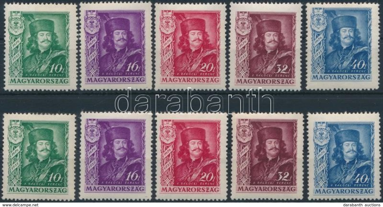 ** 1935 II. Rákóczi Ferenc (I.) 2 Db Sor (7.000) - Altri & Non Classificati