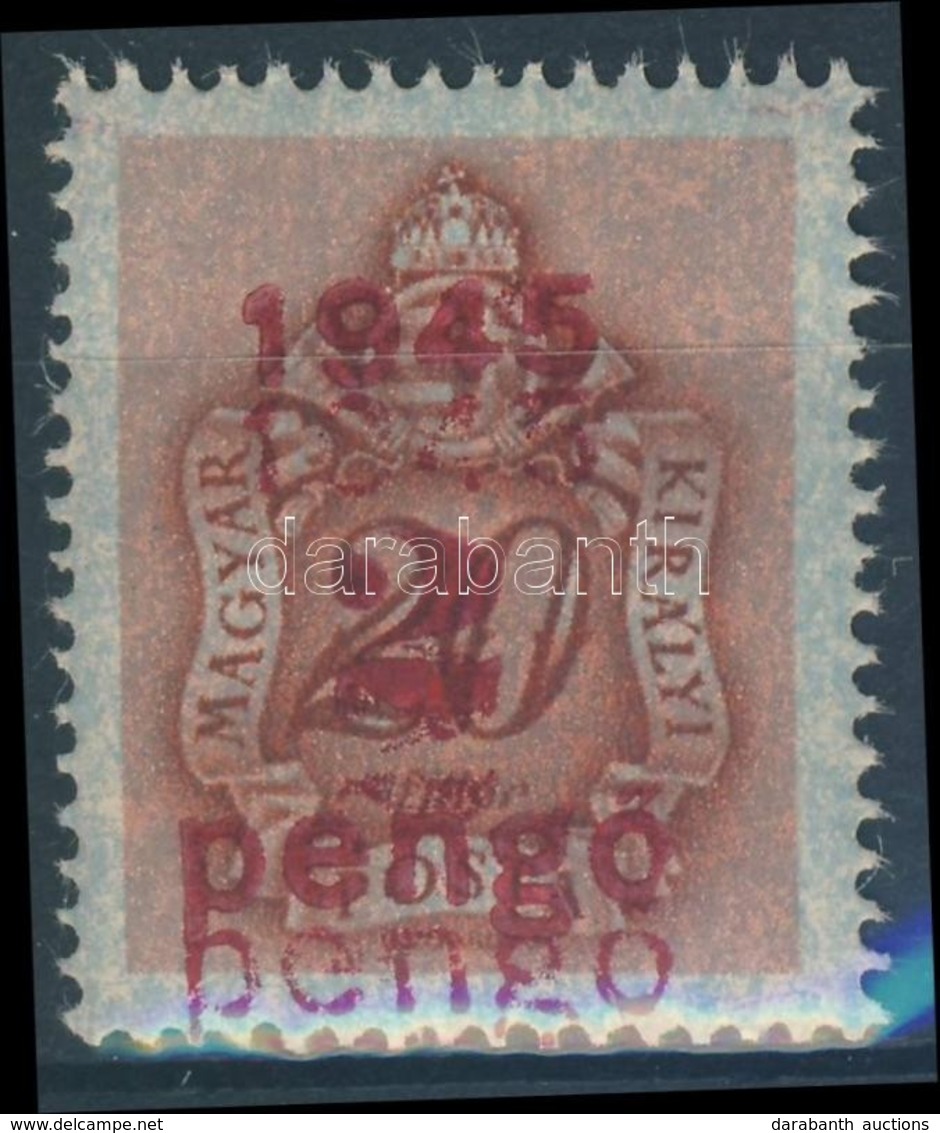 ** 1945 Kisegítő Portó 2P/20f Kettős Felülnyomással / Postage Due Mi 176 With Double Overprint - Altri & Non Classificati