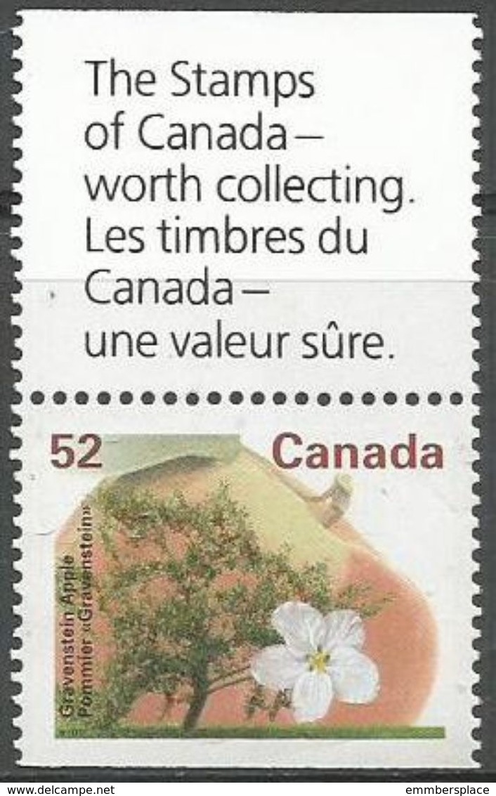 Canada  - 1995 Gravenstein Apple Tree 52c With Tab MNH **   Sc 1366as - Neufs