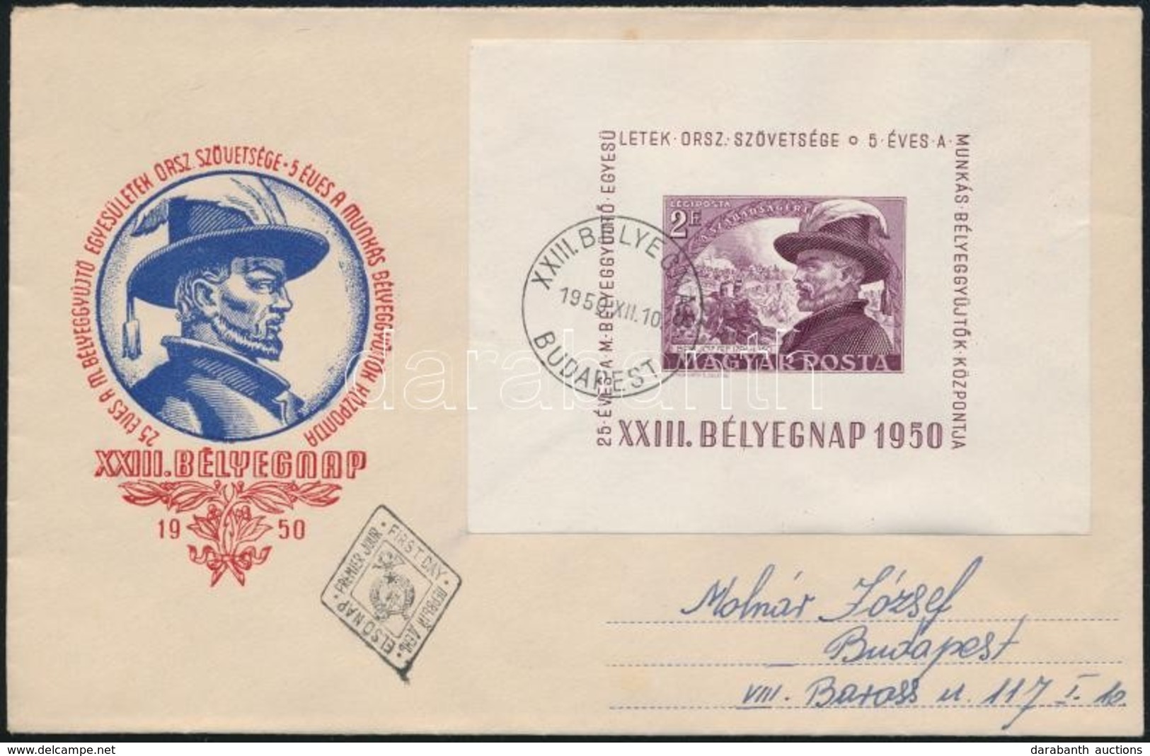 1950 Bem Blokk FDC-n (8.500) - Other & Unclassified