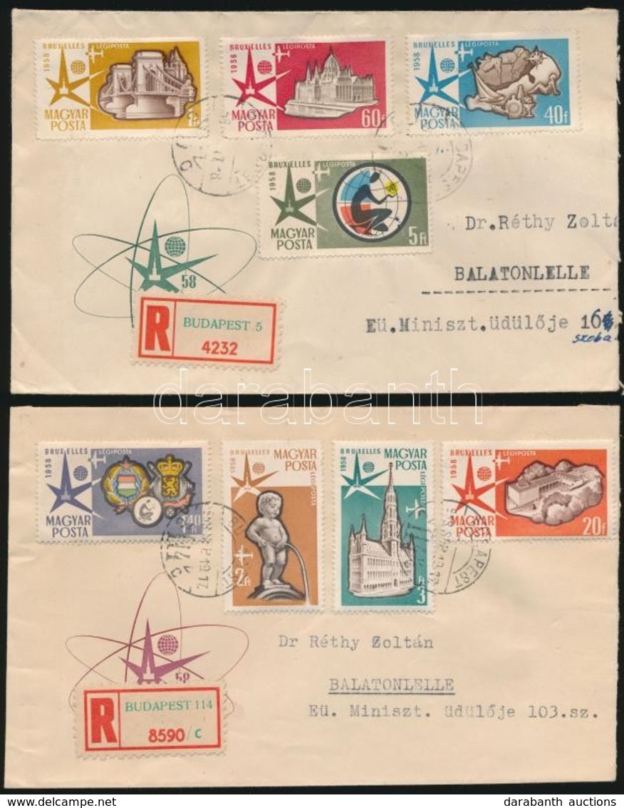 1958 Brüsszeli Sor 2 Ajánlott FDC-n - Other & Unclassified