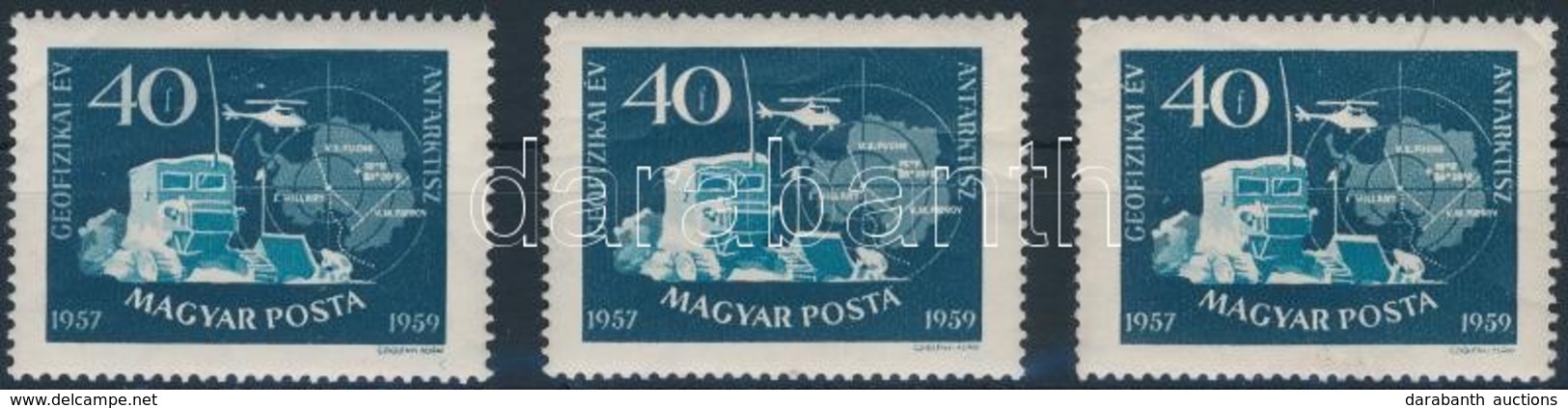 ** 1959 Geofizikai év 40f 3 Féle Vastagságú Hótakaró - Other & Unclassified