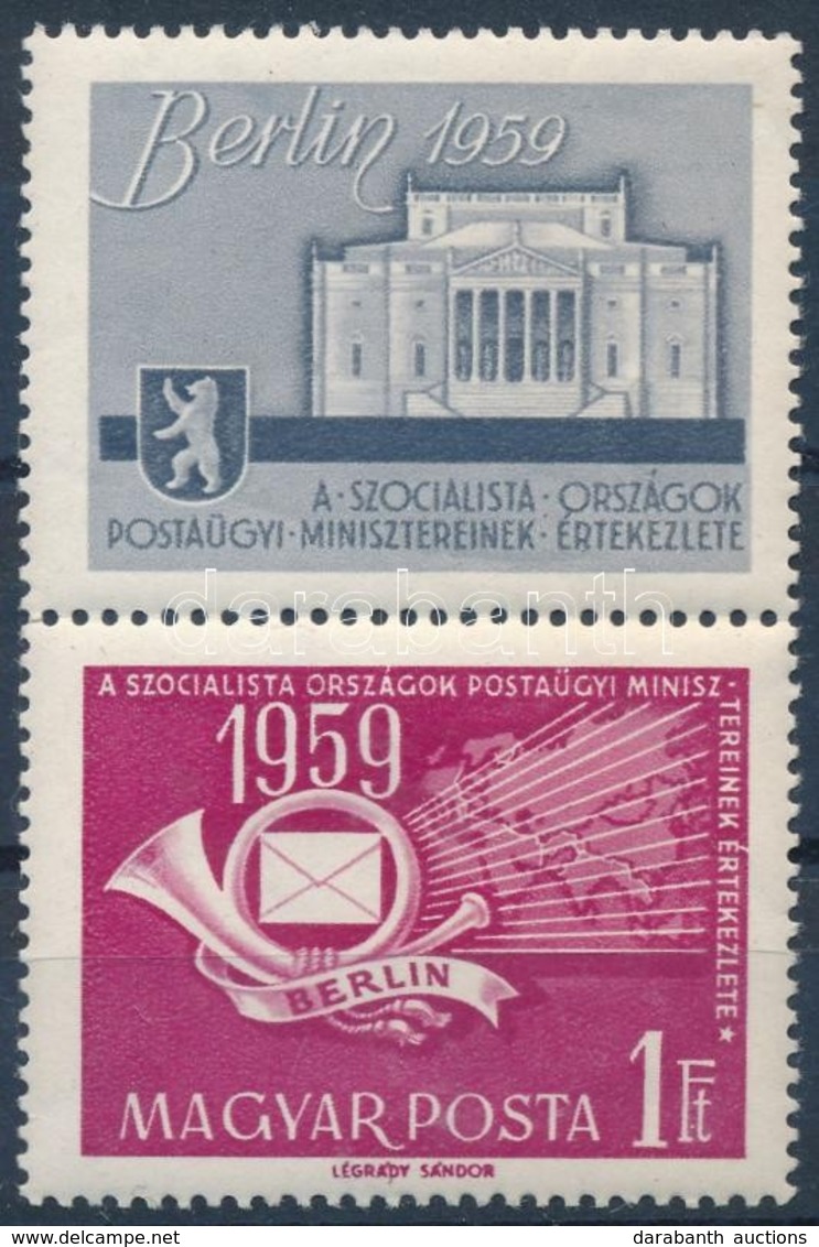 ** 1959 Szocialista Országok Postaügyi Miniszterei Kettőspont Lemezhiba - Other & Unclassified