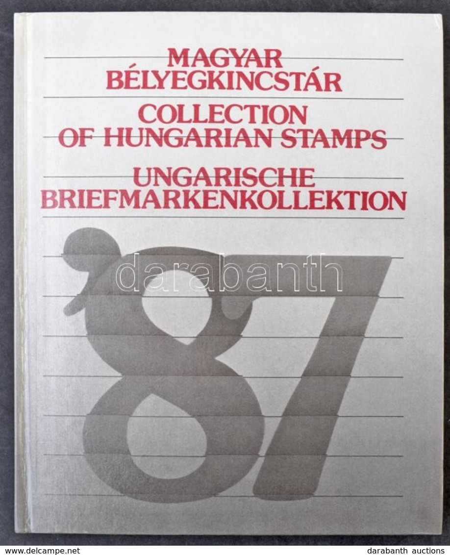 ** 1987 Magyar Bélyegkincstár, Benne Feketenyomat Blokk Zöld Sorszámmal - Other & Unclassified