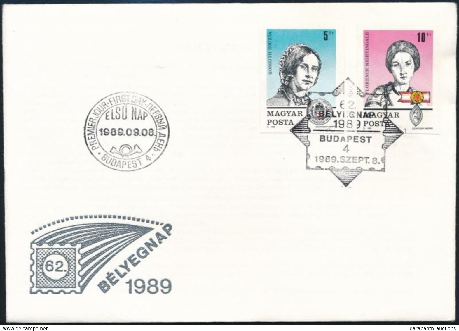 1989 Bélyegnap (62.) Vágott Sor + Vágott Blokk 2 Db FDC-n (10.000) - Other & Unclassified