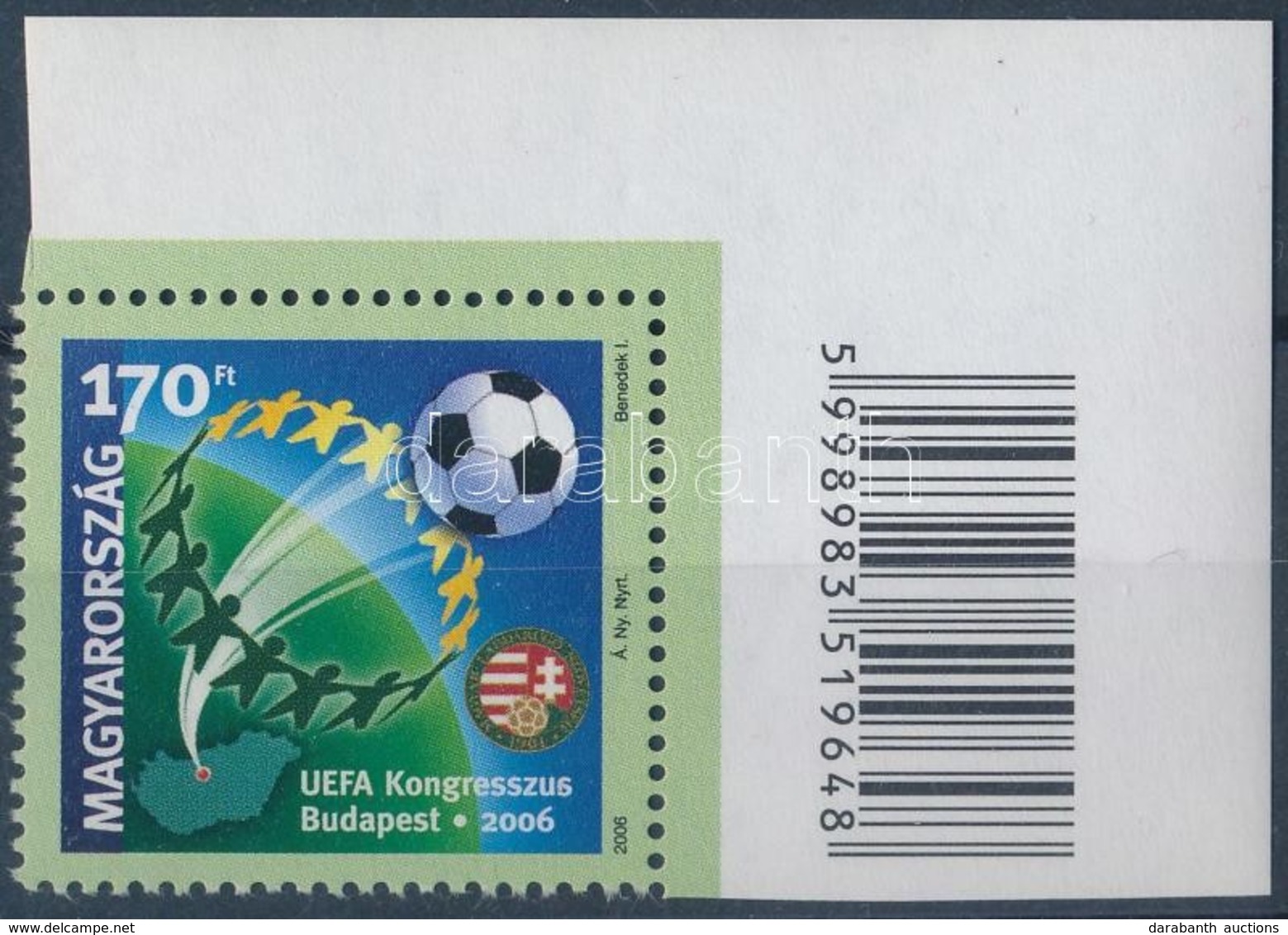 ** 2006 UEFA Kongresszus Budapest ívsarki Vonalkódos Bélyeg - Other & Unclassified