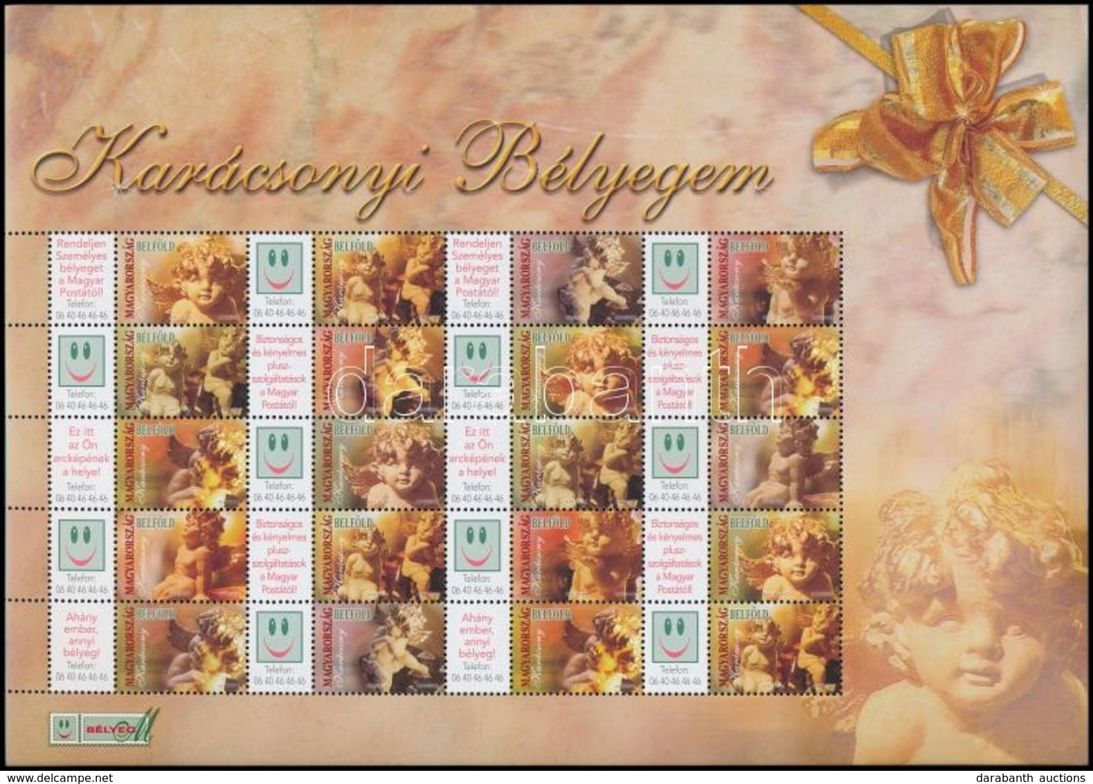 ** 2007 Karácsony Bélyegem II. Angyalkák Promóciós Teljes ív - Other & Unclassified