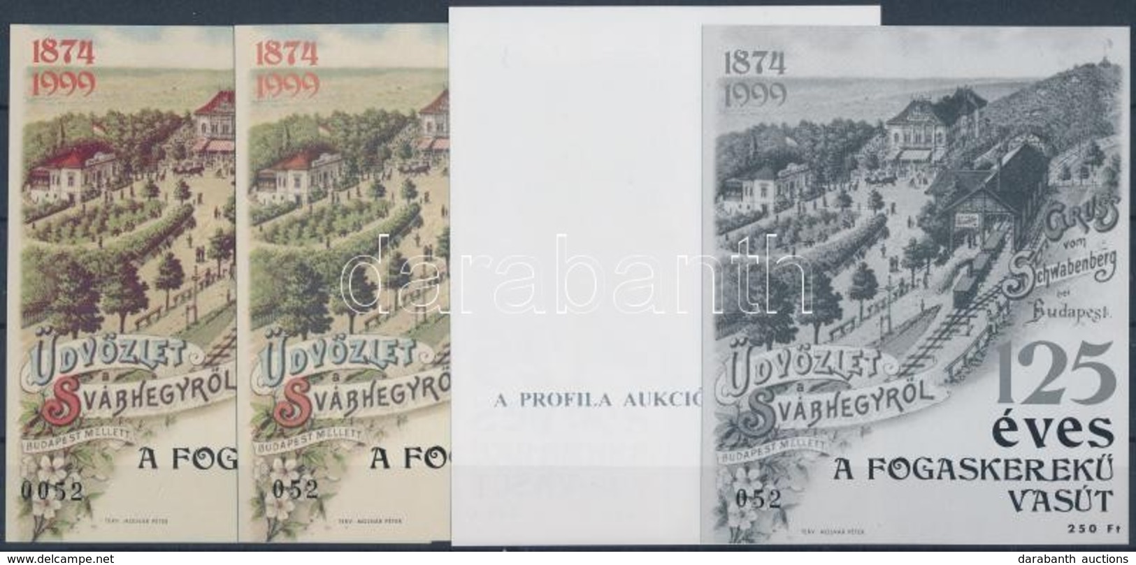 ** 1999/ 31, K31, F31, A31 Fogaskerekű Vasút Emlékív-garnitúra Azonos Sorszámmal (20.000) - Other & Unclassified