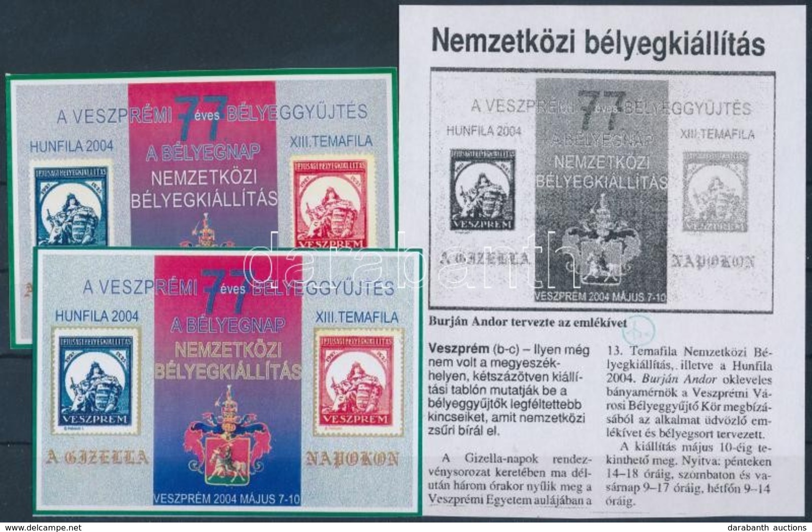 ** 2004 Nemzetközi Bélyegkiállítás Emlékívpár Szövegmagyarázattal - Other & Unclassified