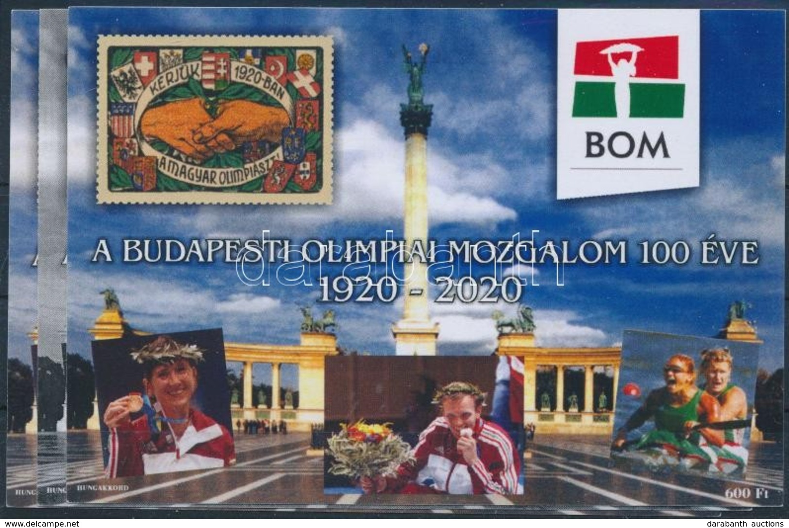 ** 2007 A Budapesti Olimpiai Mozgalom 100 éve 1920-220 3 Db-os Emlékív Garnitúra (12.500) - Altri & Non Classificati
