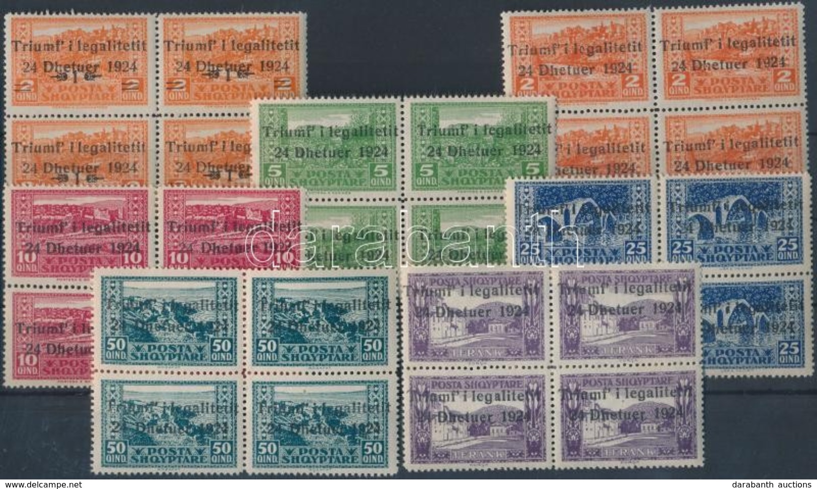 ** 1925 Mi 104-110 Négyes Tömbökben / Blocks Of 4 - Altri & Non Classificati