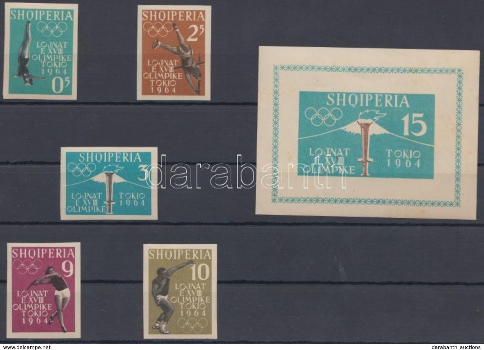 ** 1962 Tokiói Olimpia Vágott Sor Mi 657 B-661 B + Blokk Mi 8 B - Altri & Non Classificati