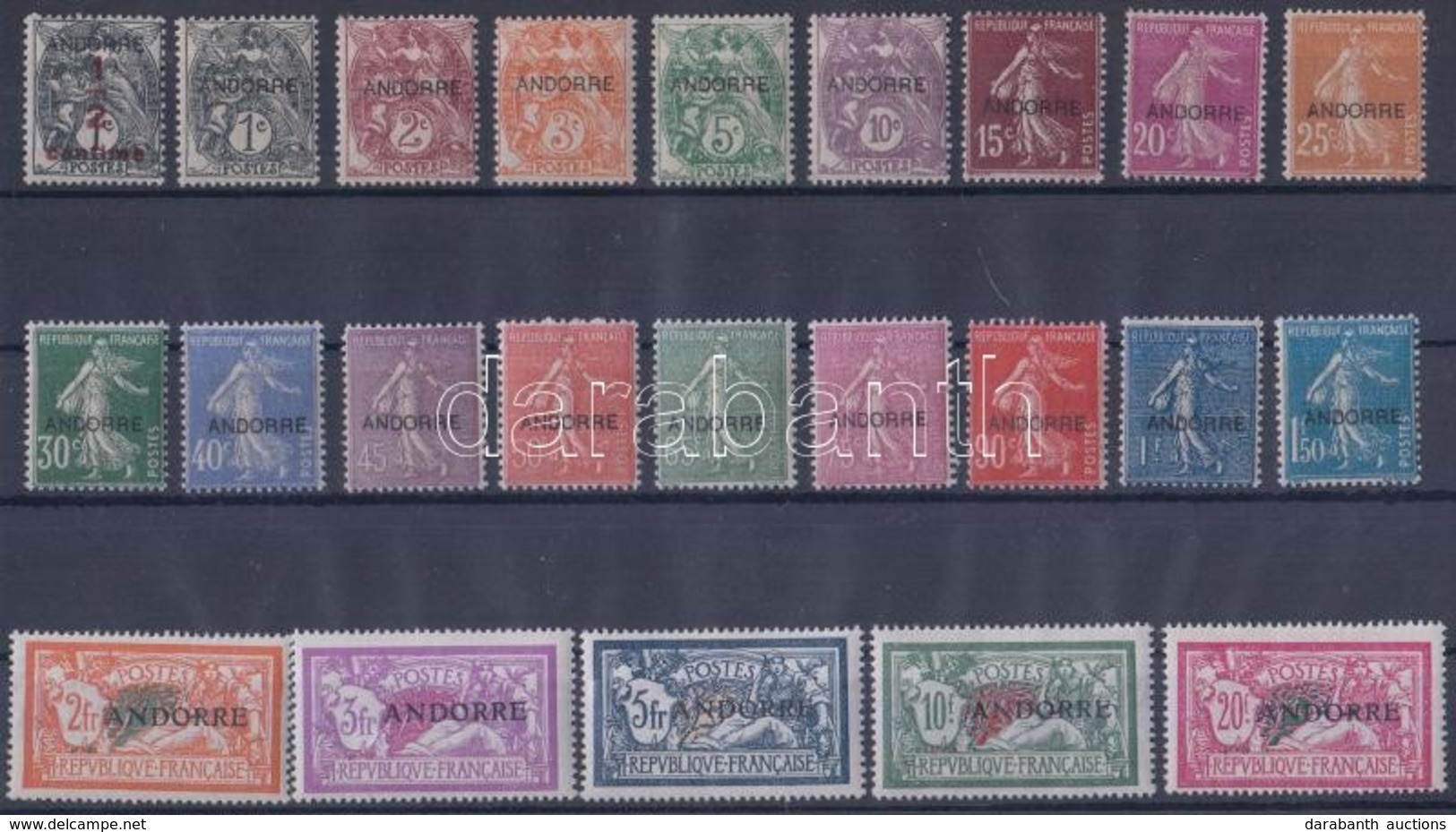 ** * 1931 Forgalmi Sor Felülnyomással / Definitive Set With Overprint Mi 1-23 (5Fr, 10Fr, 20Fr Falcos / Hinged) - Other & Unclassified