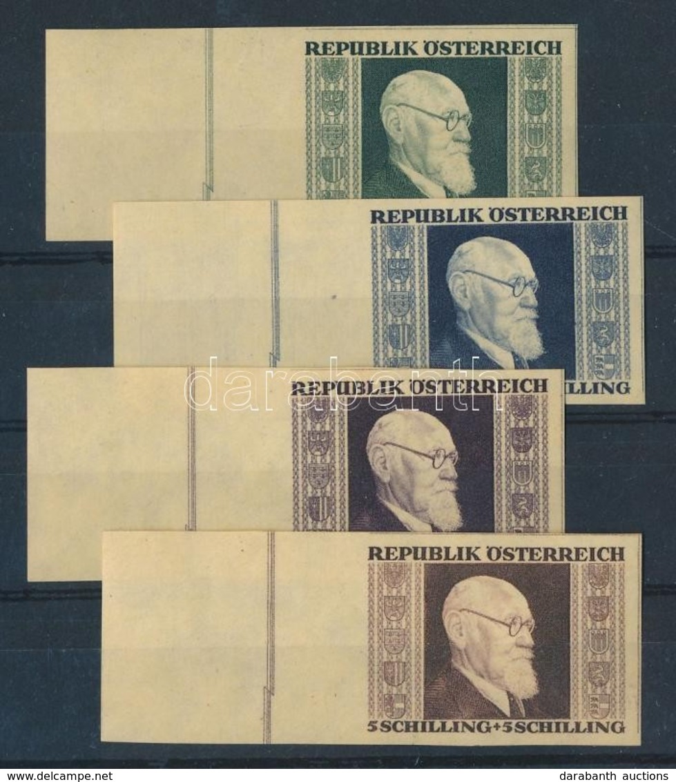 ** 1946 Karl Renner ívszéli Vágott Sor / Mi 772B-775B Imperforate Margin Set - Other & Unclassified