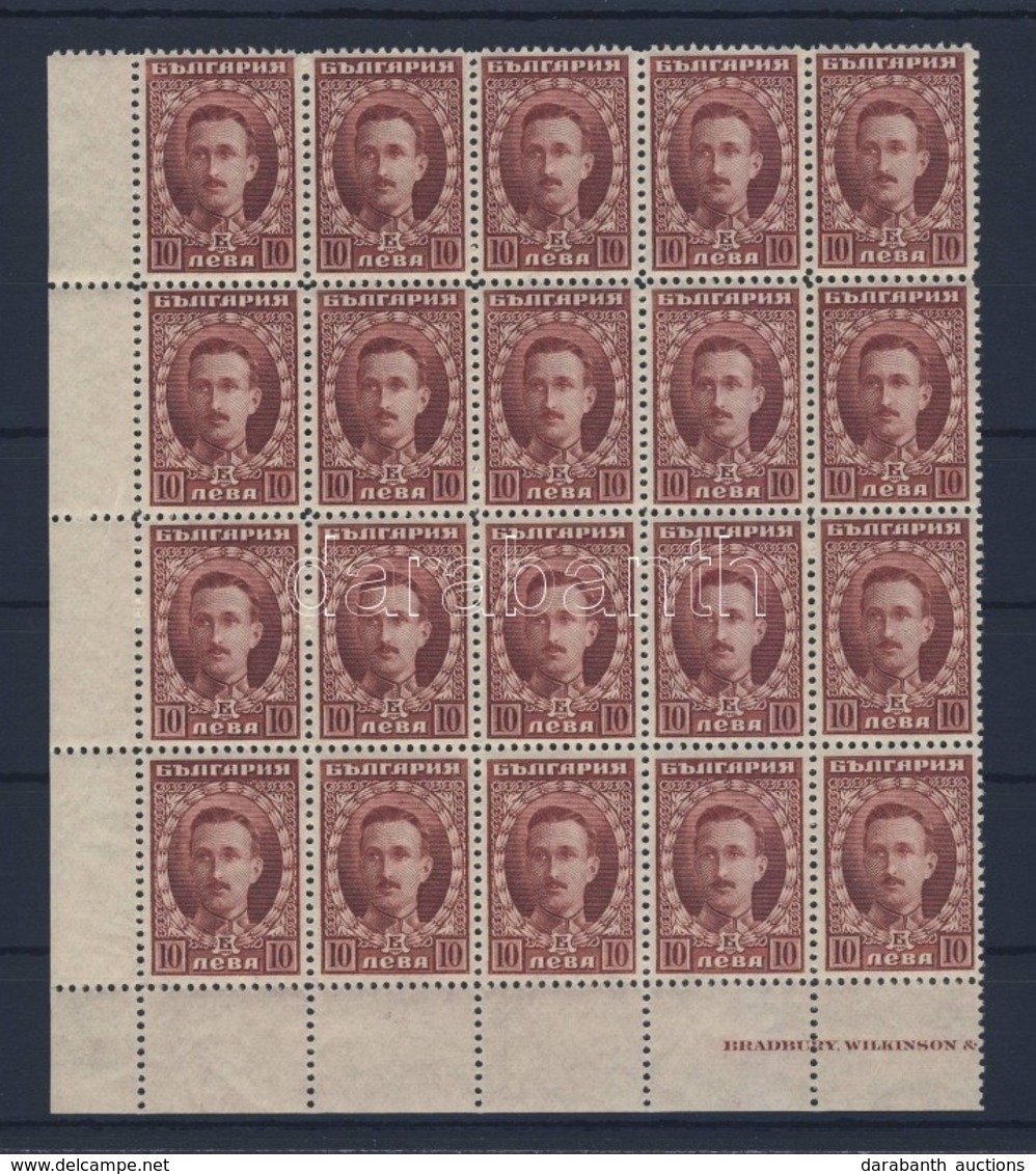 ** 1921 Mi 165 ívsarki Húszas Tömb / Corner Block Of 20 - Otros & Sin Clasificación