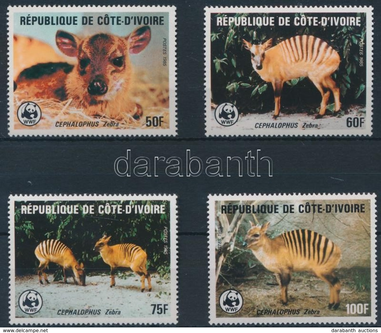 ** 1985 WWF: Zebra-bóbitás Antilop Sor Mi 881-884 + 4 FDC - Altri & Non Classificati
