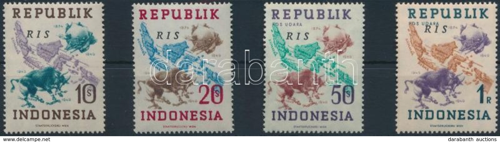 ** 1949  75 éves Az UPU Sor ,,RIS' Felülnyomással Mi 179 A - 182 A - Other & Unclassified