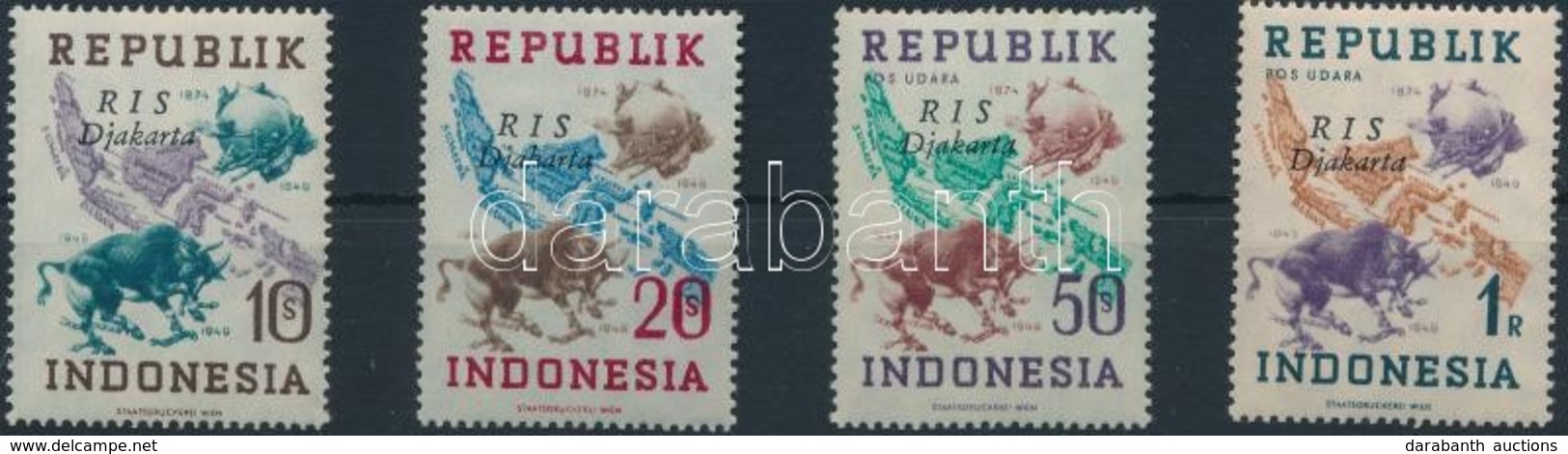 ** 1949  75 éves Az UPU Sor ,,RIS Djakarta' Felülnyomással Mi 179 A - 182 A - Sonstige & Ohne Zuordnung