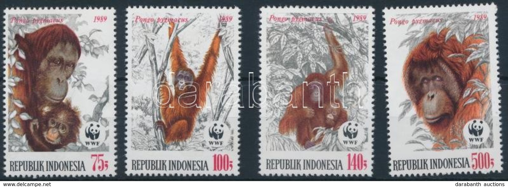 ** 1989 WWF: Borneói Orangután Sor Mi 1291-1294 - Altri & Non Classificati