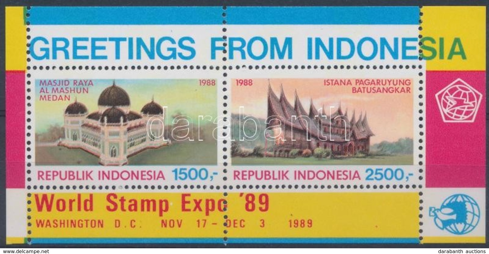 ** 1989 WORLD STAMP EXPO Nemzetközi Bélyegkiállítás Blokk Mi 70 - Altri & Non Classificati