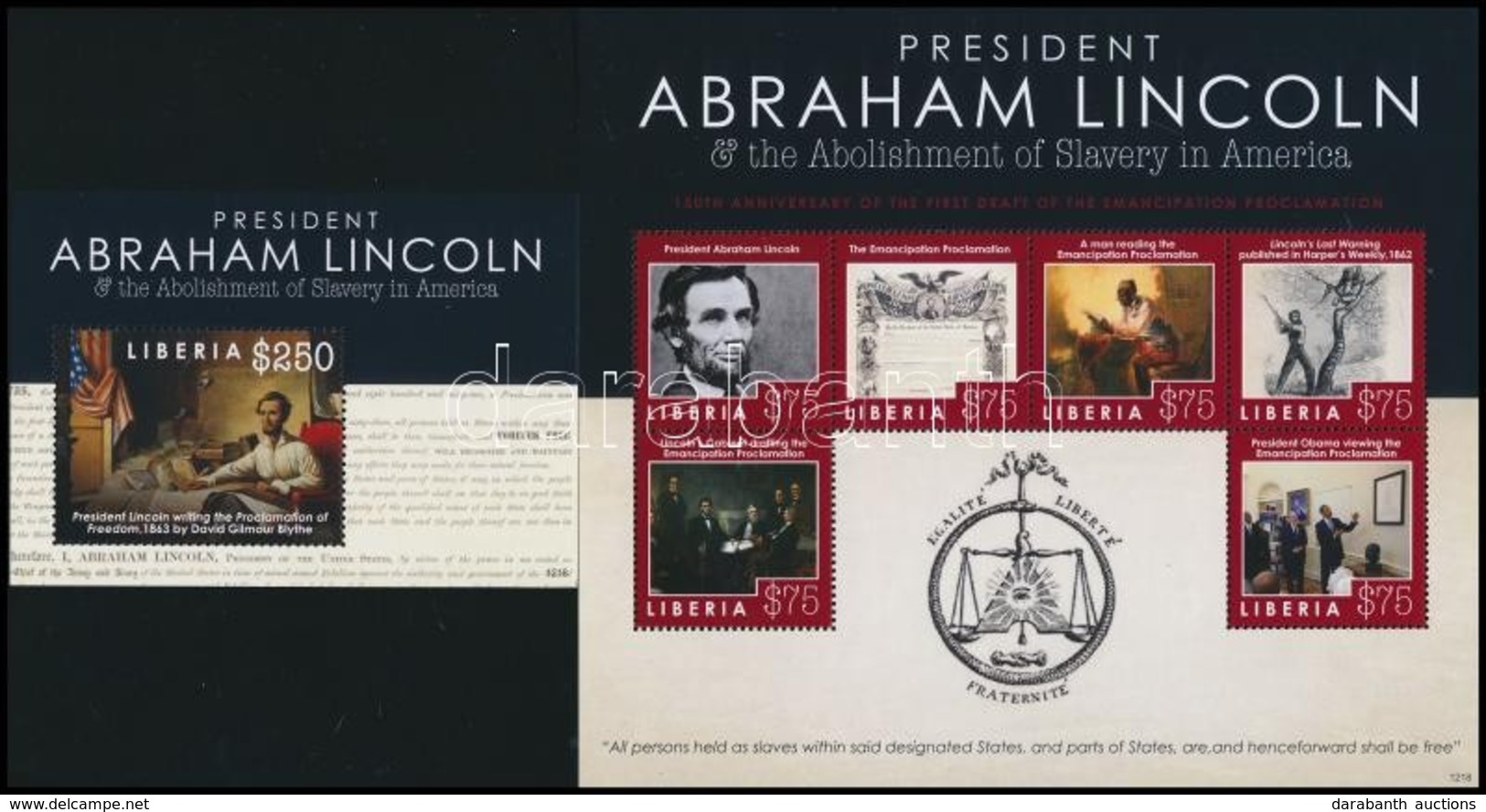 ** 2012 Abraham Lincoln Kisív + Blokk Mi 6140 - 6145 +  Mi 635 - Other & Unclassified