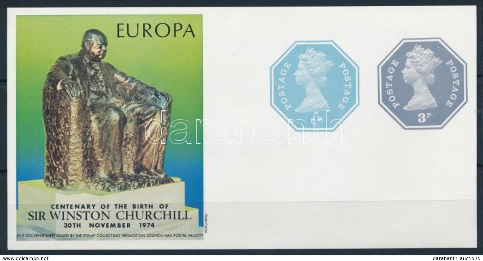 1974 Churchill Használatlan Díjjegyes Címzés Cédula - Altri & Non Classificati