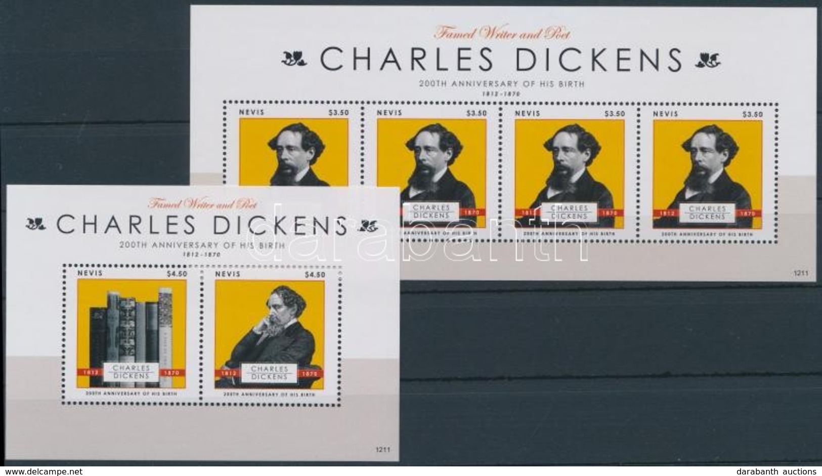 ** 2012 200 éve Született Charles Dickens Kisív Mi 2695 + Blokk Mi 314 - Other & Unclassified