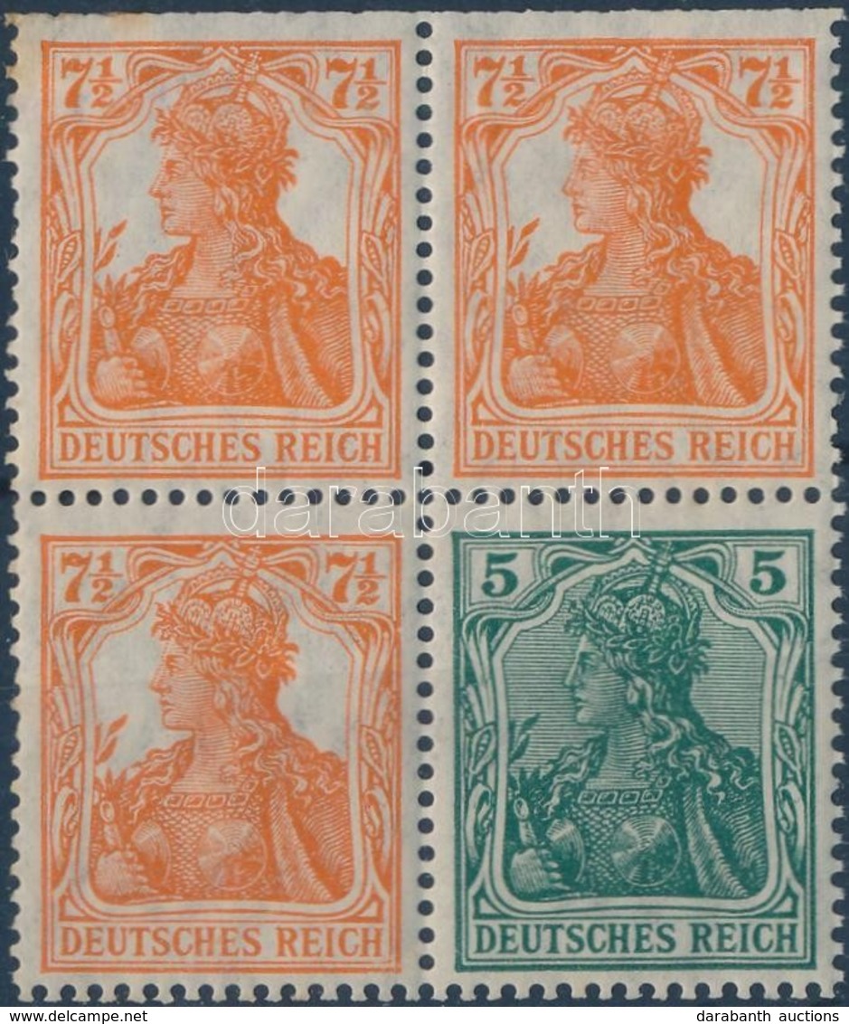 * 1918 Germania Füzetösszefüggés Négyestömb Mi S 3ab-W 6ab - Autres & Non Classés