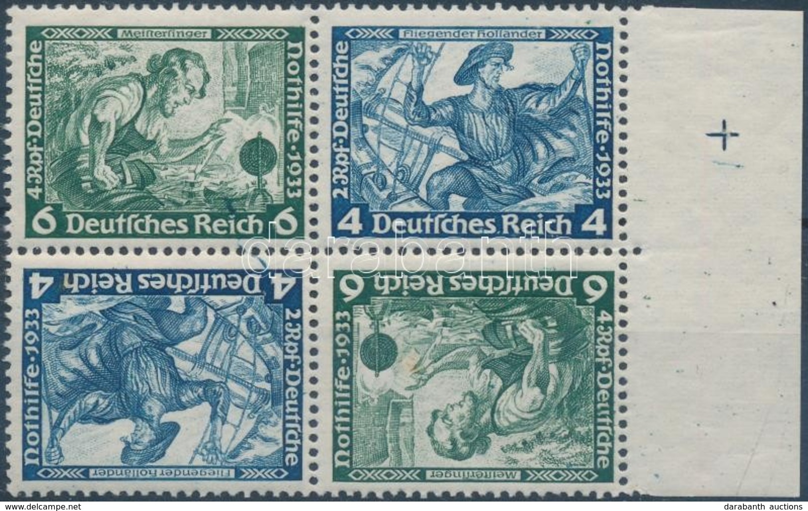 ** 1933 Nothilfe Füzetösszefüggés Négyestömb Mi SK 19 - Other & Unclassified