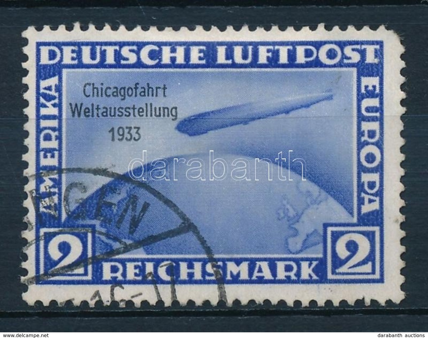 O 1933 Zeppelin Chicagofahrt Mi 497 (sarokfog Hiány / Missing Corner Perf.) - Otros & Sin Clasificación