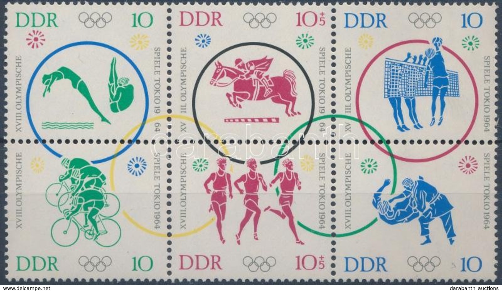 ** 1964 Nyári Olimpia Hatostömb Mi 1039-1044 - Altri & Non Classificati