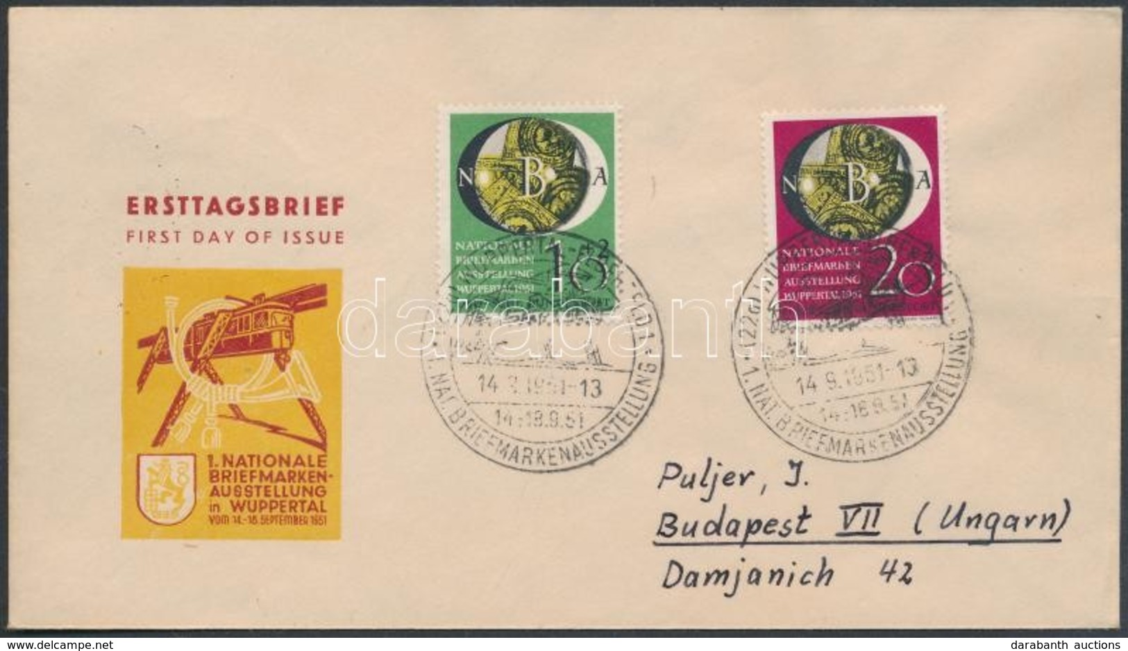 1951 NBA Bélyegkiállítás FDC Budapestre / Mi 141-142 FDC To Hungary - Altri & Non Classificati