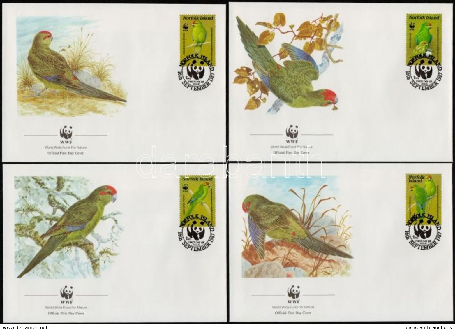 1987 WWF Papagájok Sor 4 FDC-n Mi 421-424 - Other & Unclassified