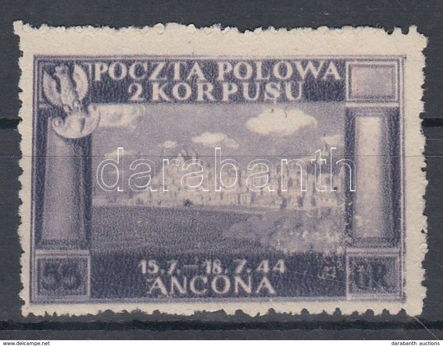 (*) Lengyel Hadtest / Polish Corps 1946 55gr Színtévnyomat Kék  Helyett Ibolya Színben / Colour Error, Violet For Blue S - Other & Unclassified