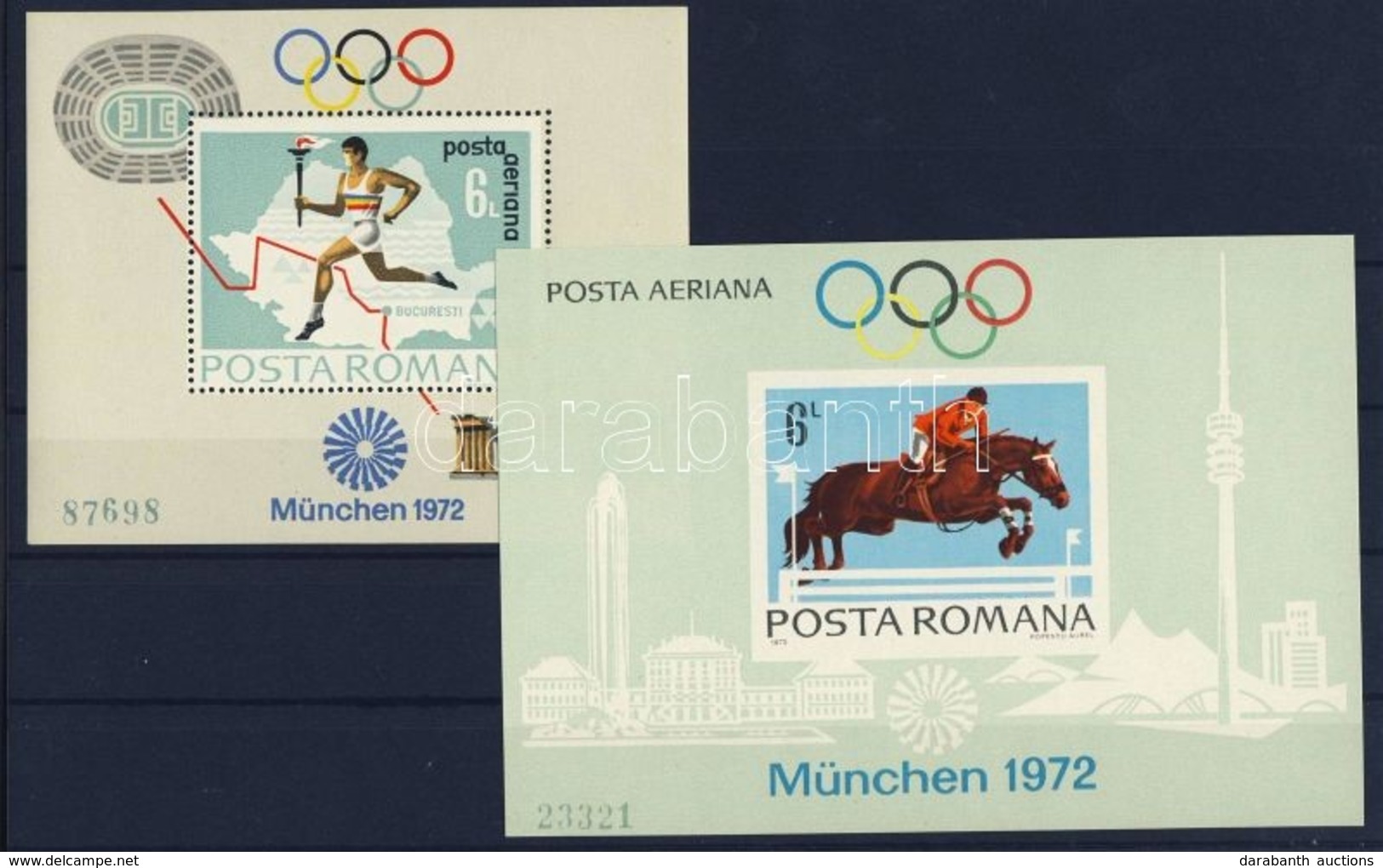 ** 1972 Müncheni Olimpia Fogazott + Vágott Blokk Mi 93-94 - Altri & Non Classificati