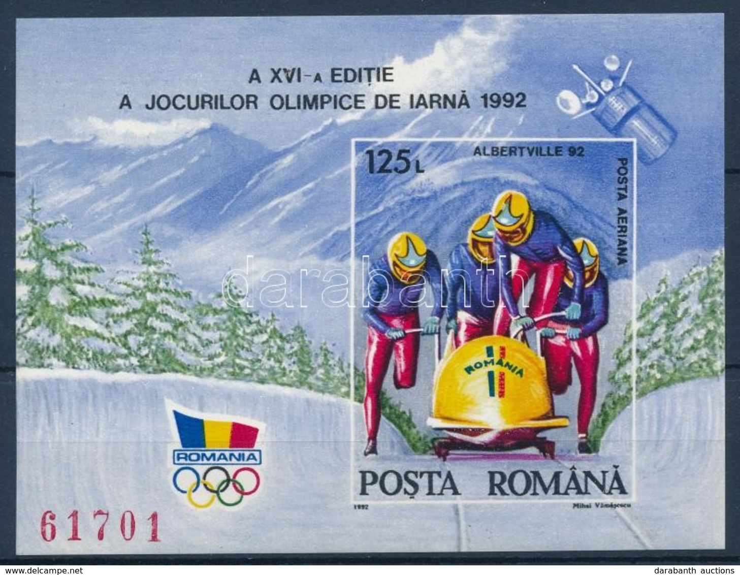 ** 1992 Téli Olimpia Vágott Blokk Mi 270 - Other & Unclassified