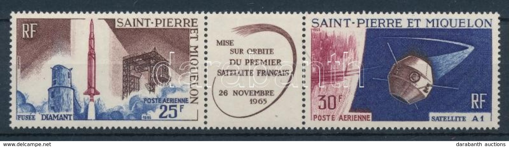 ** 1966 Az Első Francia Műhold Hármascsík Mi 413-414 - Otros & Sin Clasificación