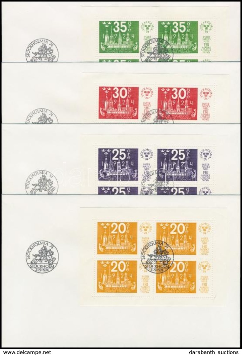 1974 Nemzetközi Bélyegkiállítás 2 Db Blokksor 8 FDC-n Mi 2-5 - Altri & Non Classificati