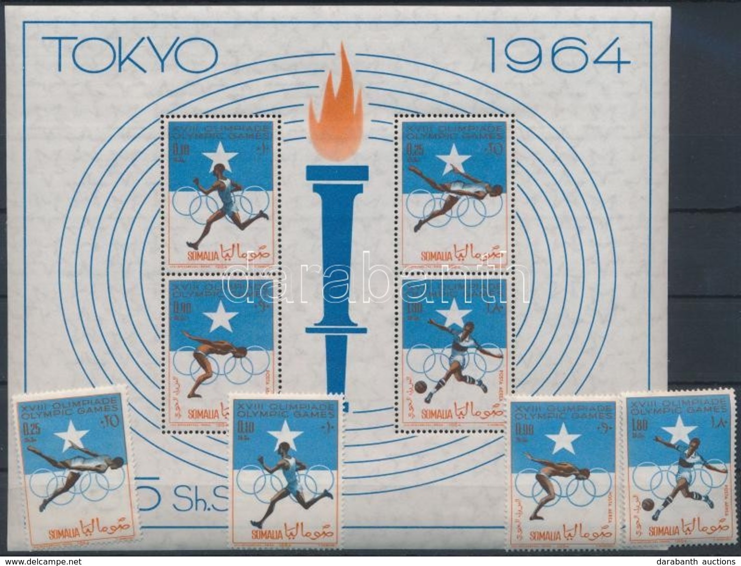 ** 1964 Nyári Olimpia, Tokió Sor Mi 60-63 + Blokk Mi 1 - Other & Unclassified