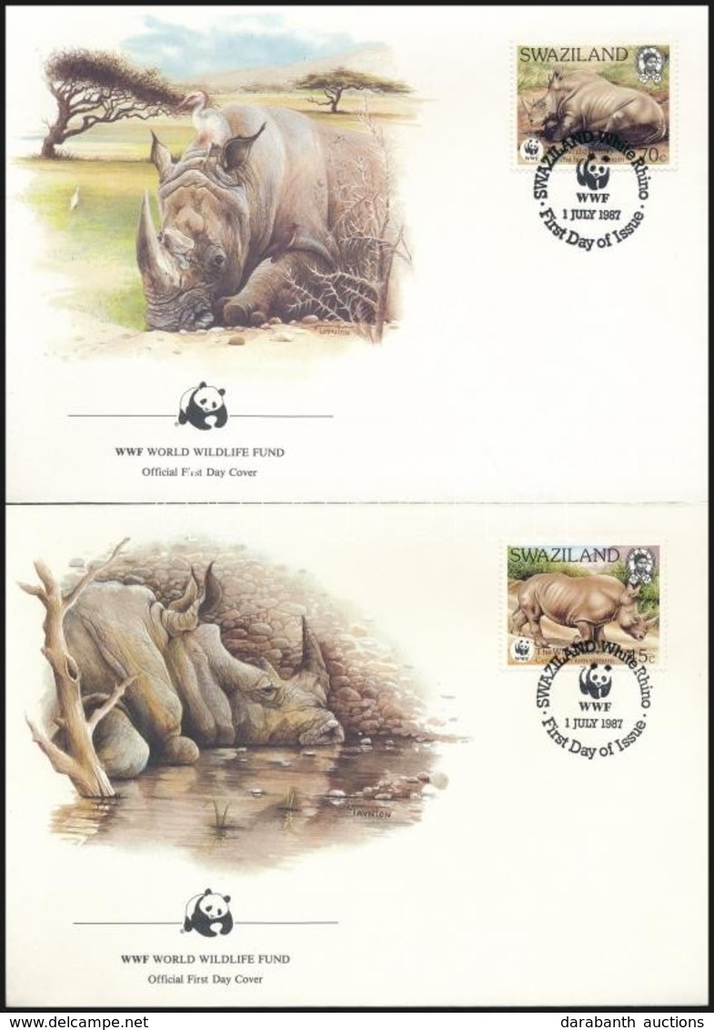 1987 WWF: Fehér Orrszarvú Sor Mi 528-531 4 Db FDC-n - Other & Unclassified