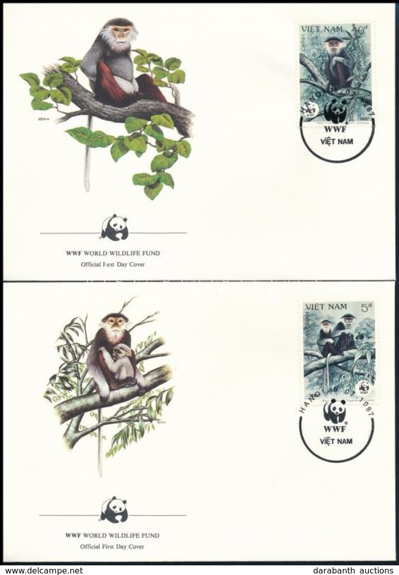 1987 WWF: Majmok Sor 4 Db FDC-n  Mi 1827-1830 - Altri & Non Classificati
